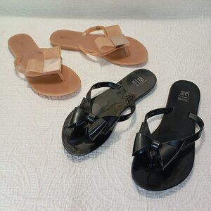 2 Pack Mel Dreamed By Melissa Bow Jelly Sandals Girls Sz 3 Summer Footwear